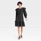 Women's Ruffle Long Sleeve Ruffle Dress - Universal Thread Dark Gray