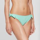 Women's Terry Cloth Mock Side Tie Hipster Bikini Bottom - Mossimo Caribbean