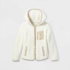 Girls' Sherpa Hooded Zip-up Jacket - Cat & Jack Cream