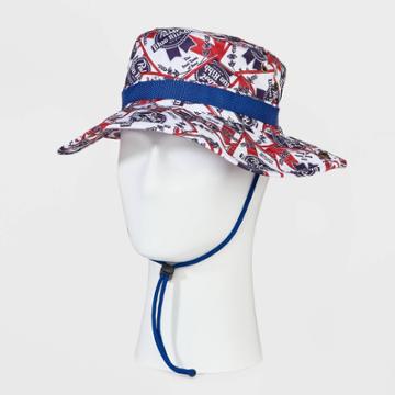 Pabst Blue Ribbon Men's Ribbon Americana Flag Print Boonie Hat - Blue