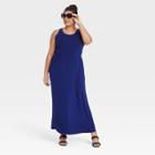 Women's Plus Size Sleeveless Knit Babydoll Dress - Ava & Viv Navy Blue X