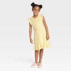Girls' Pointelle Sweater Short Sleeve Dress - Cat & Jack Yellow
