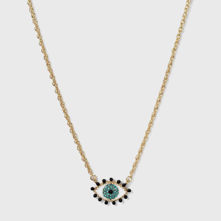 Sugarfix By Baublebar Crystal Evil Eye Pendant Necklace - Gold