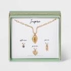 No Brand Gold Dipped Silver Plated Inspire Charm Chain Necklace