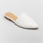 Women's Junebug Wide Width Backless Mules - A New Day White 10w,