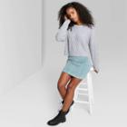 Women's Long Sleeve Crewneck Cropped Cable Sweater - Wild Fable Heather Gray