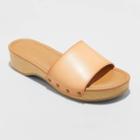 Women's Kora Faux Wood Bottom Sandals - Universal Thread Natural