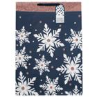 Jumbo Snowflakes Christmas Gift Bag Navy (blue)/copper/blush - Wondershop