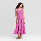 Women's Sleeveless Tiered Dress - Universal Thread Pink