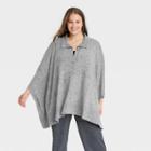 Women's Plus Size Collar Pullover - A New Day Gray Heather