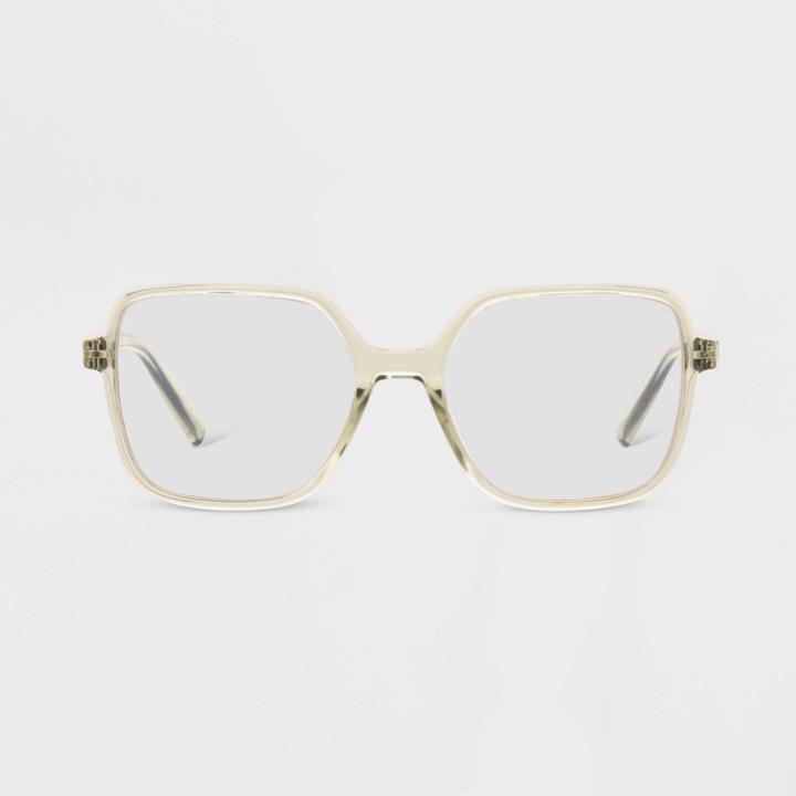 Women's Shiny Plastic Square Blue Light Filtering Glasses - Universal Thread Green