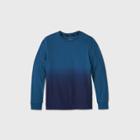 Boys' Long Sleeve Dip-dye Graphic T-shirt - Art Class Blue