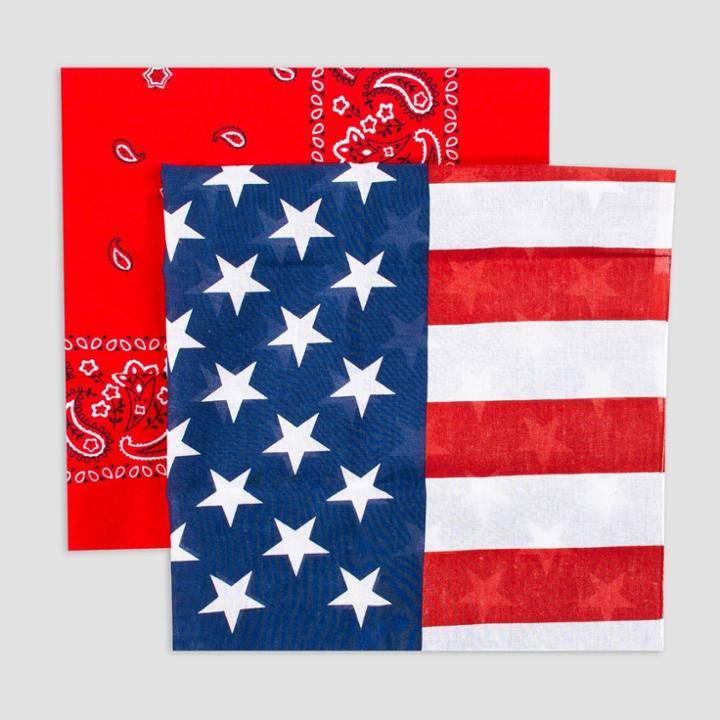 Wemco 2pk Americana Flag Bandana