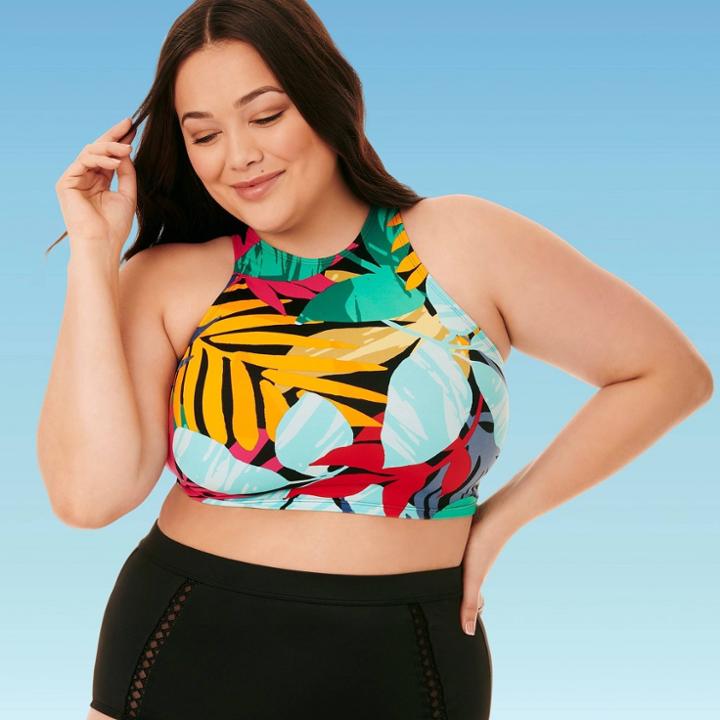 Women's Plus Slimming Control High Neck Bikini Top - Beach Betty By Miracle Brands 1x, Women's, Size: 1xl,