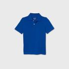 Petiteboys' Short Sleeve Stretch Pique Uniform Polo Shirt - Cat & Jack Bright Blue