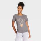 Doe. Women's Cactus Short Sleeve Graphic T-shirt - Gray