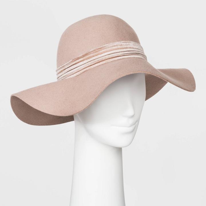 Women's Felt Floppy Hat - A New Day Blush, Size: