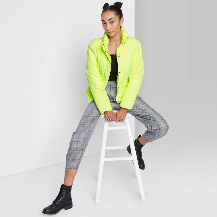 Women's Cropped Retro Puffer Jacket - Wild Fable