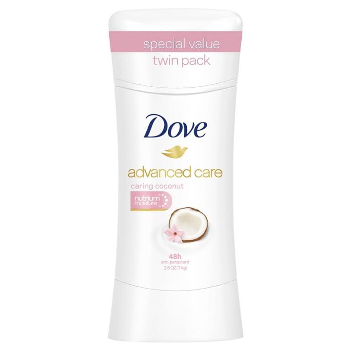 Dove Advanced Care Caring Coconut Antiperspirant Twin Pack