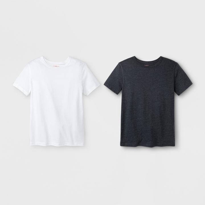 Petiteboys' 2pk Adaptive Short Sleeve T-shirt - Cat & Jack Black/white M, Boy's, Size: