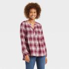 Women's Long Sleeve Button-down Top - Knox Rose Rose Pink Plaid