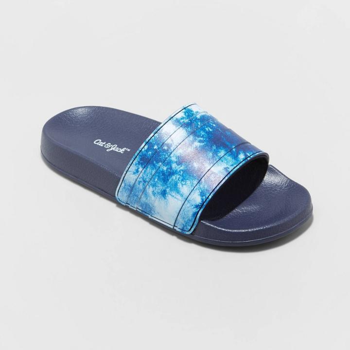 Boys' Slip-on Slide Kayson Sandals - Cat & Jack Navy