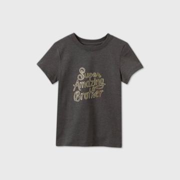 Toddler Boys' Short Sleeve Amazing Brother Graphic T-shirt - Cat & Jack Charcoal