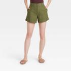 Women's High-rise Everyday Shorts - A New Day Olive Green