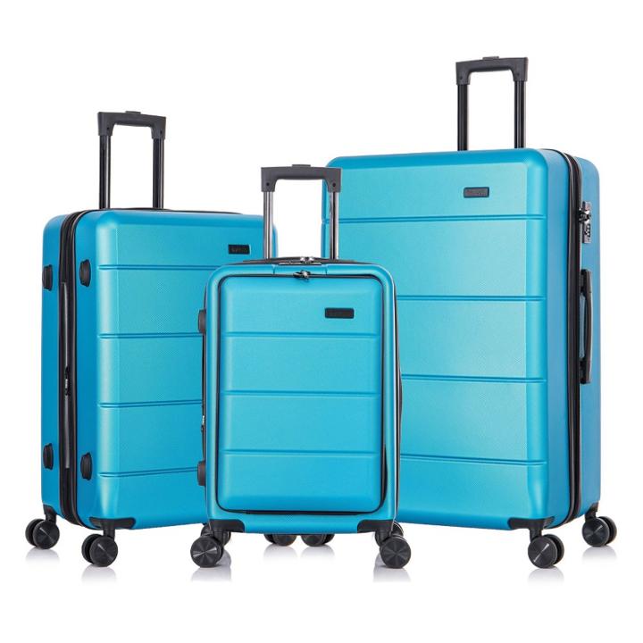 Inusa Elysian Lightweight Hardside Carry On Spinner 3pc Luggage Set - Teal, Blue