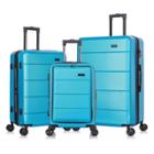 Inusa Elysian Lightweight Hardside Carry On Spinner 3pc Luggage Set - Teal, Blue