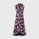 Floral Print Sleeveless Smocked Maternity Dress - Isabel Maternity By Ingrid & Isabel Navy