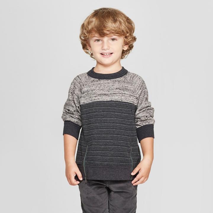 Genuine Kids From Oshkosh Toddler Boys' Spacy Thermal Crew Pullover - Gray