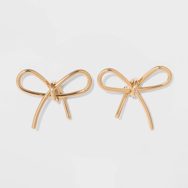 Sugarfix By Baublebar Gold Bow Earrings - Gold, Women's