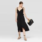 Target Women's Sleeveless V-neck Knit Wrap Dress - A New Day Black