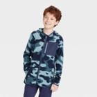 Boys' Microfleece Full Zip Hooded Sweatshirt - All In Motion Navy Blue