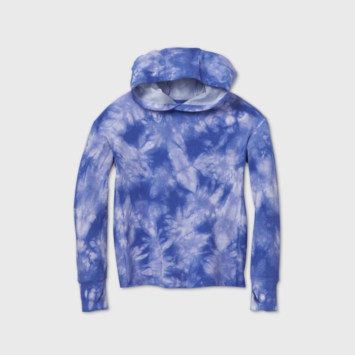 Girls' French Terry Hoodie Sweatshirt - All In Motion Periwinkle Blue Xs, Girl's, Purple Blue