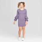 Girls' Long Sleeve Tunic Dress - Art Class Purple
