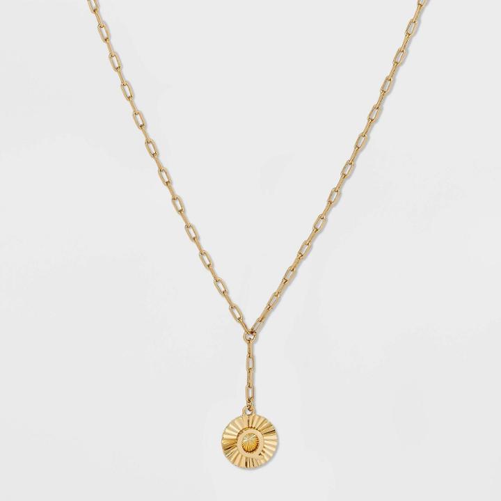 14k Gold Plated Initial 'q' Pendant Chain Necklace - A New Day Gold