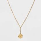 14k Gold Plated Initial 'q' Pendant Chain Necklace - A New Day Gold
