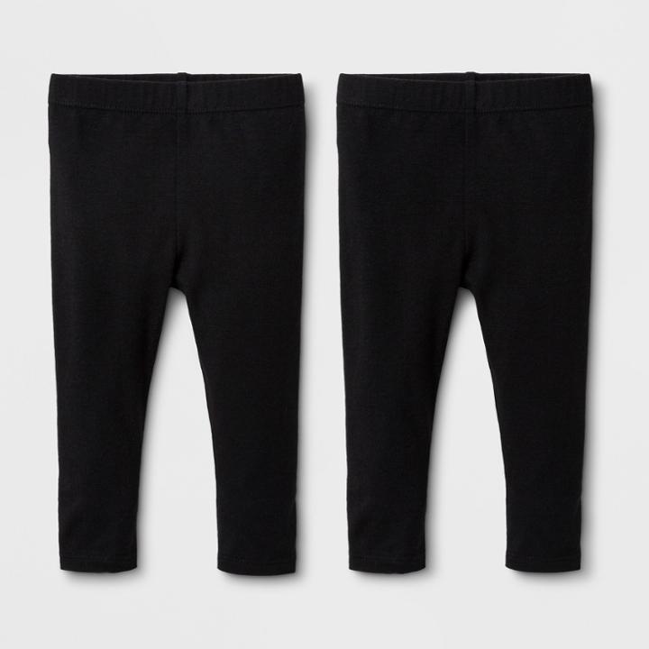 Baby Girls' 2pk Leggings Set - Cat & Jack Black Newborn