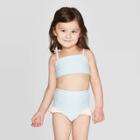 Mila And Emma Mila & Emma Toddler Girls' 2pc Rickrack Ruffle Bikini Set - Blue/pink