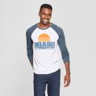 Men's Vintage Sun Long Sleeve Miami Raglan Graphic T-shirt - Awake White