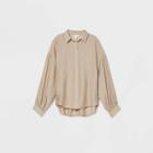 Women's Long Sleeve Button-down Blouse - Prologue Beige