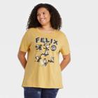 Women's Felix The Cat Plus Size Short Sleeve Graphic T-shirt - Mustard
