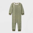 Baby Boys' Long Sleeve Marl Sweater Romper - Cat & Jack Green Newborn