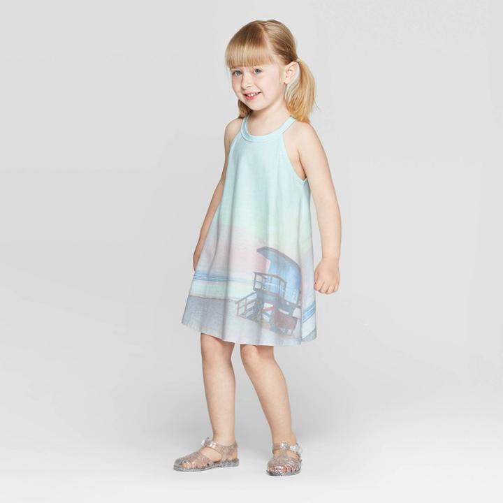 Toddler Girls' Sunset A-line Dress - Art Class 12m, Girl's, Blue