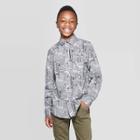 Boys' Long Sleeve Button-down Shirt - Cat & Jack Blue Xs, Boy's, Gray