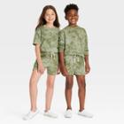 Kids' Shorter-length Tie-dye Shorts - Cat & Jack Army Green