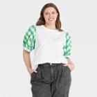 Women's Plus Size Puff Short Sleeve T-shirt - Who What Wear Green