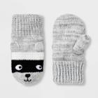 Toddler Boys' Knit Raccoon Mittens - Cat & Jack One Size, Boy's, Gray